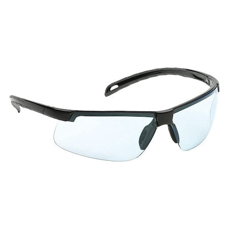 Ever-Lite(R), Safety Glasses, H2MAX Anti-Fog, Infinity Blue Lens, Black Frame, Half-Frame
