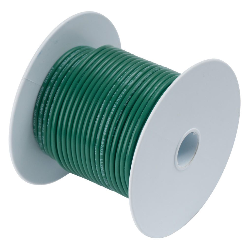 Green 14AWG Tinned Copper Wire - 100'