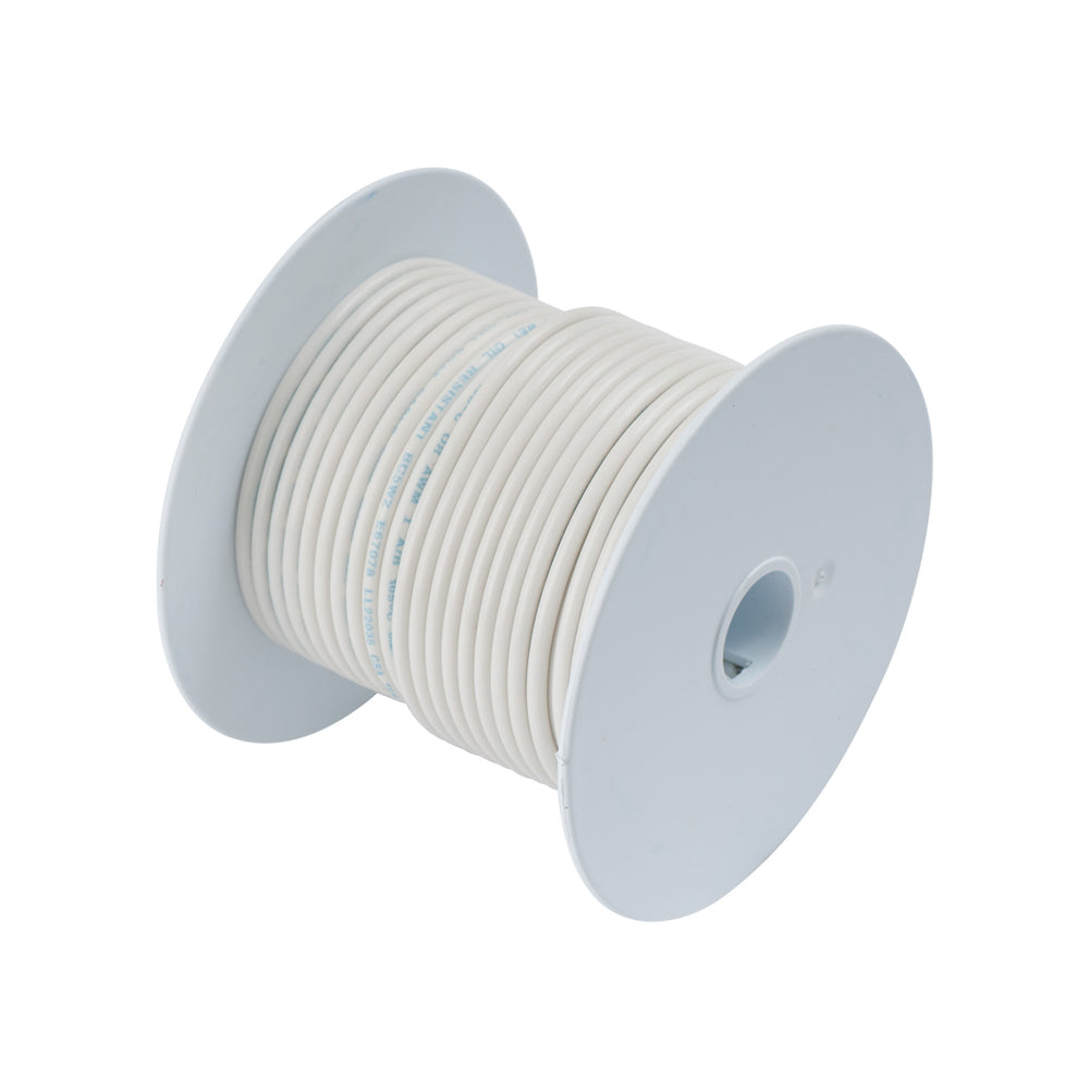 White 12 AWG Tinner Copper Wire - 100'