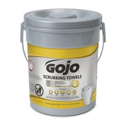 Hand and Surface Scrubbing Towels, Bucket, 72 Wipes per Container, Citrus, Moisturizing, Gray