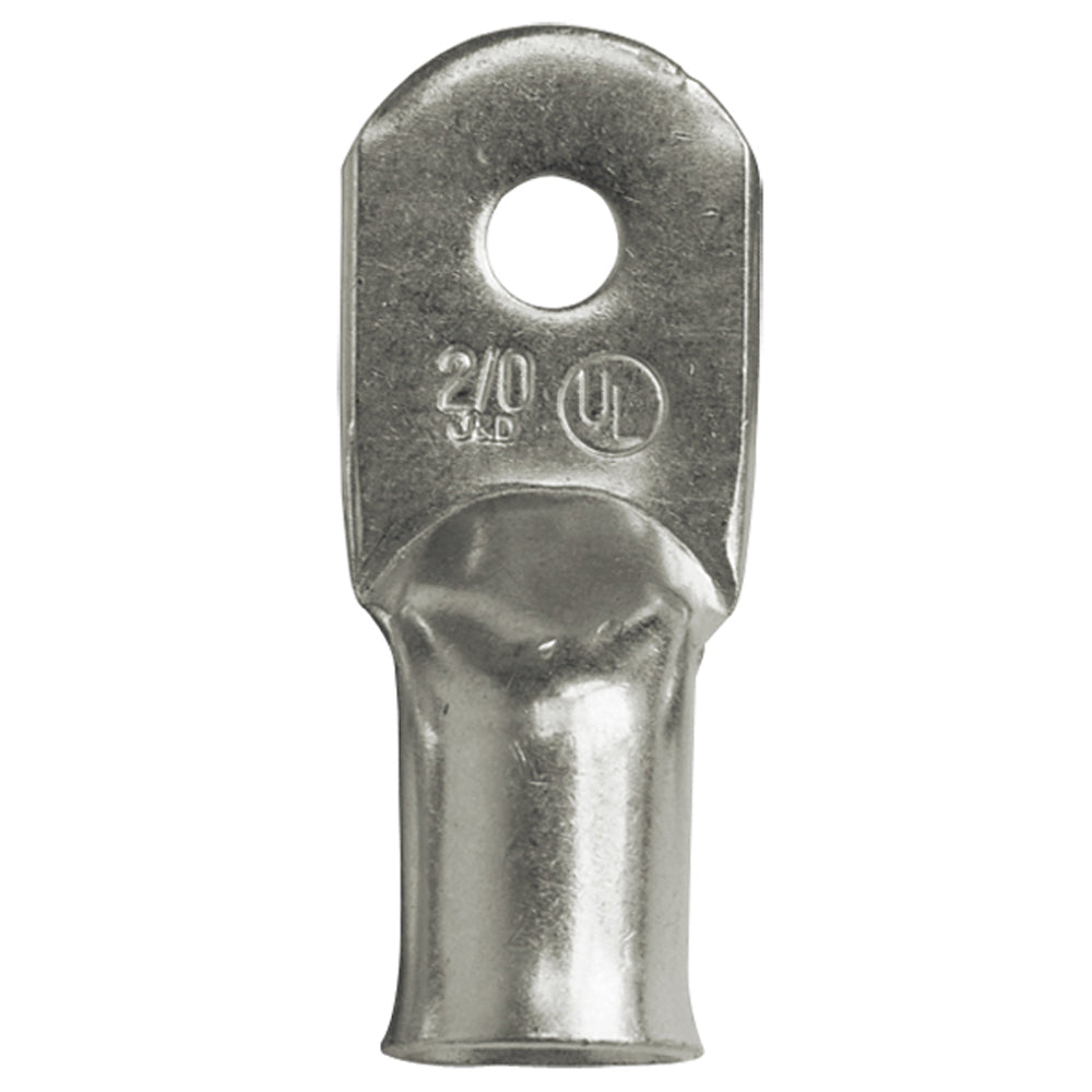 Heavy Duty 2/0 AWG 1/4" Tinned Lug - 25-Pack