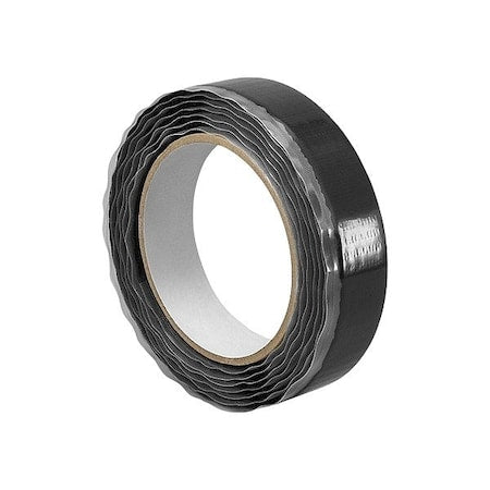 Reclosable Fastener, Rubber Adhesive, 30 ft, 1 in Wd, Black