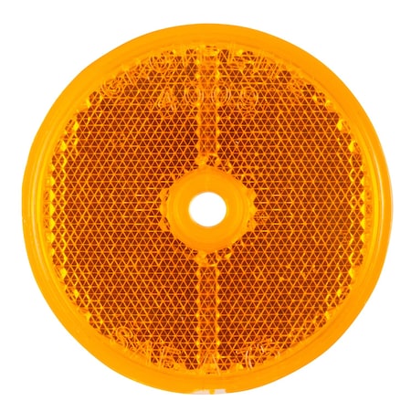 Reflector, Screw-On, Yellow, Dia 2 1/2 In