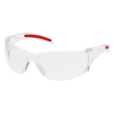 Hulk HK1, Safety Glasses, Anti-Fog, Clear Lens, Clear/Red Frame, Frameless, 1 PR