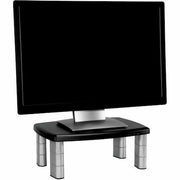 Adjustable Monitor Stand, Holds 40 Lb., Black/Silver