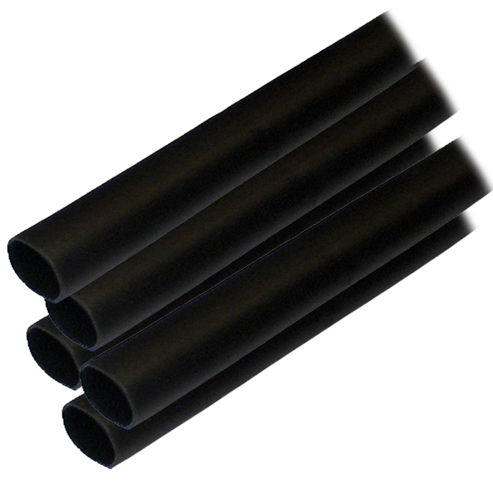 Adhesive Lined Heat Shrink Tubing (ALT) - 1/2" x 6" - 5-Pack - Black