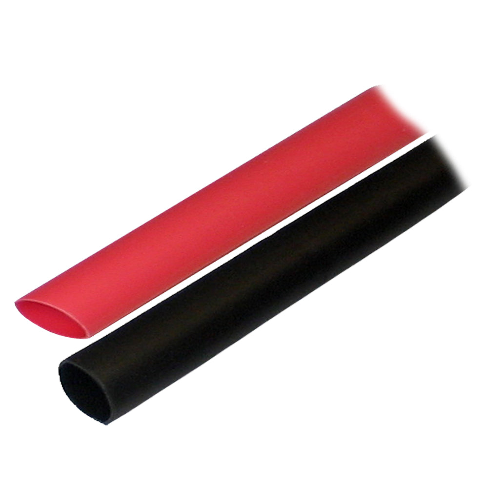 Adhesive Lined Heat Shrink Tubing (ALT) - 1/2" x 3" - 2-Pack - Black/Red