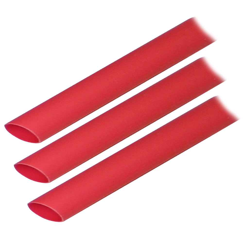 Adhesive Lined Heat Shrink Tubing (ALT) - 1/2" x 3" - 3-Pack - Red