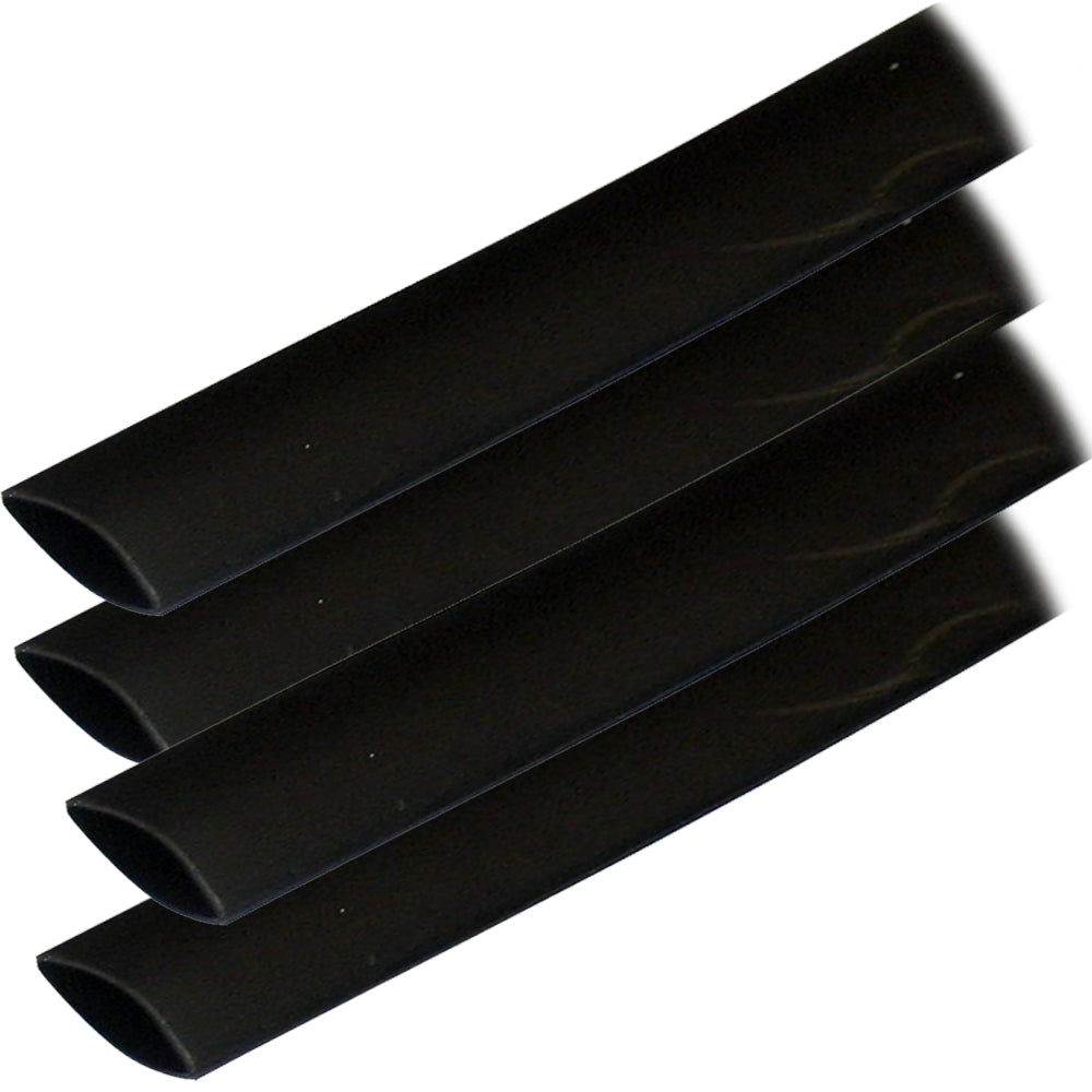 Adhesive Lined Heat Shrink Tubing (ALT) - 3/4" x 12" - 4-Pack - Black