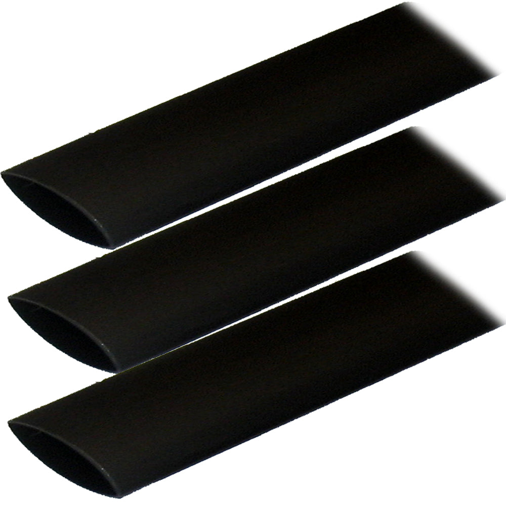 Adhesive Lined Heat Shrink Tubing (ALT) - 1" x 12" - 3-Pack - Black