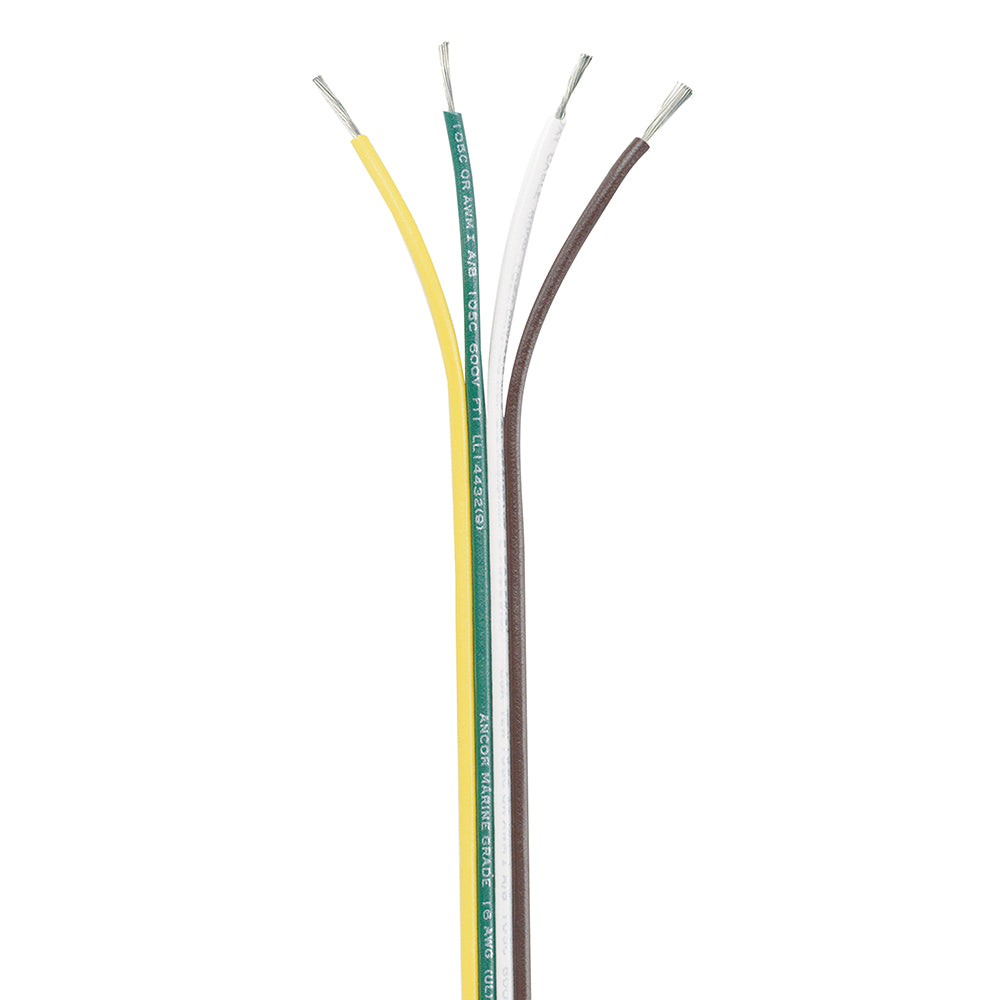 Ribbon Bonded Cable - 16/4 AWG - Brown/Green/White/Yellow - Flat - 250'