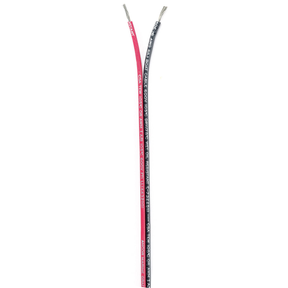 Ribbon Bonded Cable - 16/2 AWG - Red/Black - Flat - 100'