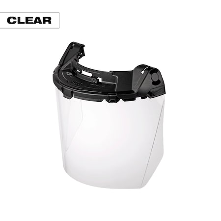Face Shield, Clear Visor, Polycarbonate, Locking Mount Suspension