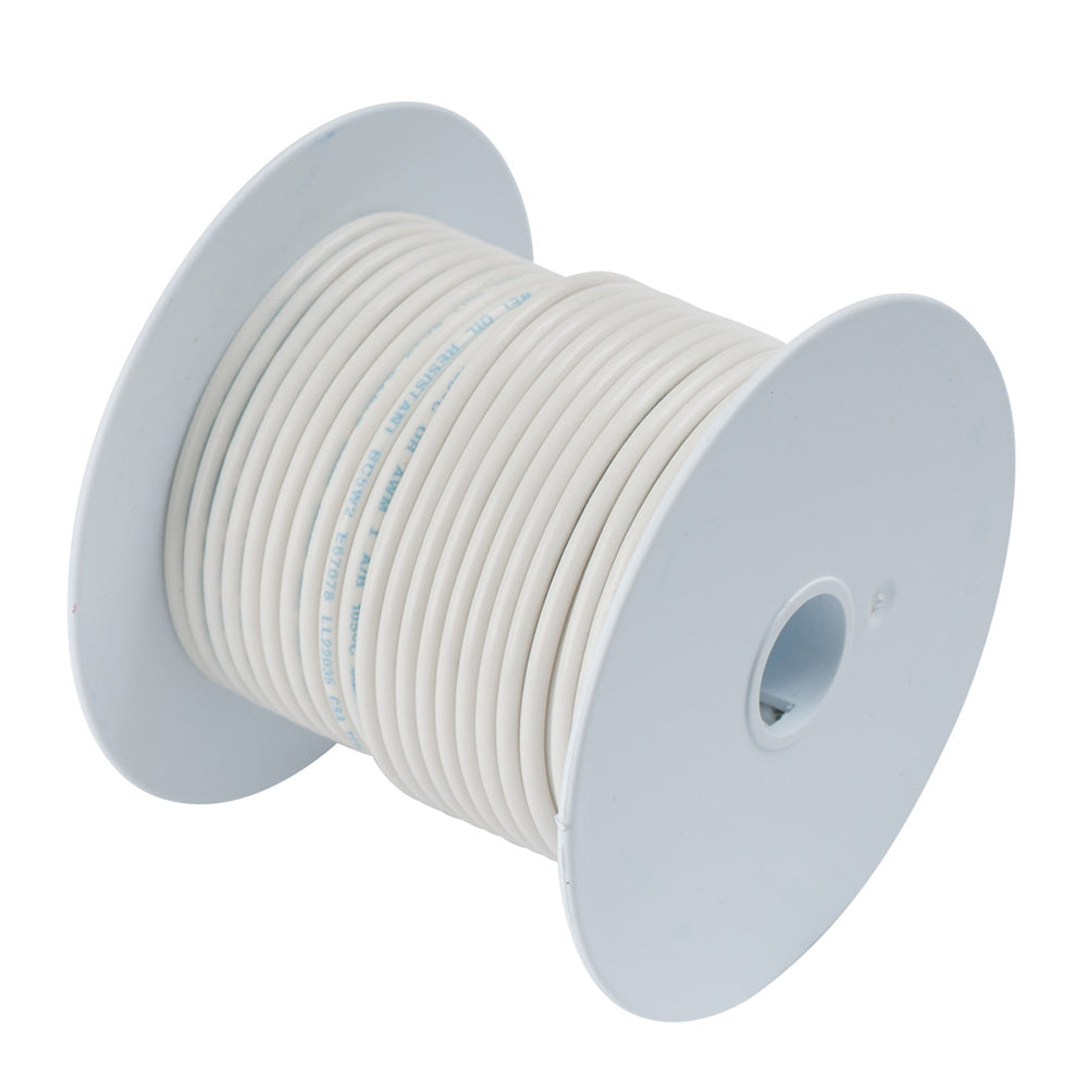 White 6 AWG Tinned Copper Wire - 100'