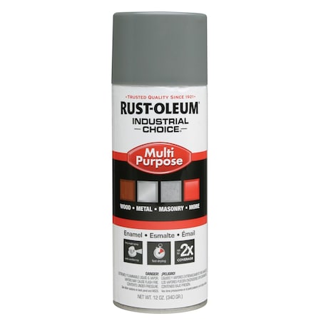 Spray Paint, Smoke Gray, Gloss, Solvent, 12 oz