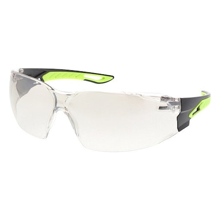 Hulk HK5, Safety Glasses, Anti-Fog, Clear Lens, Black/High-Visibility Yellow Frame, Frameless, 1 PR