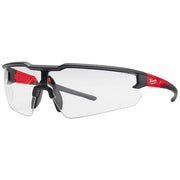 Safety Glasses, Clear Lens, Anti-Scratch, Flexible Nose Bridge, Black Frame (Polybag)