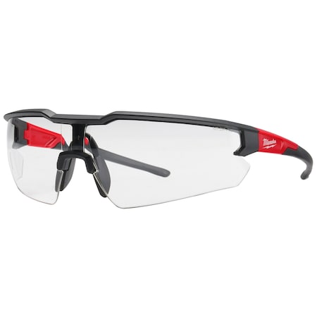 Safety Glasses, Clear Lens, Anti-Scratch, Flexible Nose Bridge, Black Frame (Polybag)