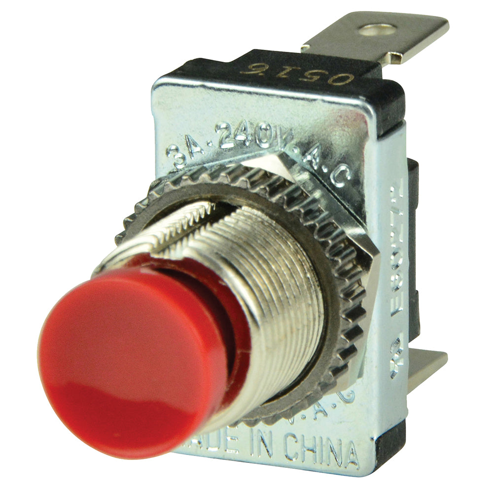 Red SPST Momentary Contact Switch - OFF/(ON)