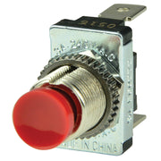 Red SPST Momentary Contact Switch - OFF/(ON)