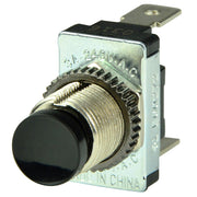 Black SPST Momentary Contact Switch - OFF/(ON)