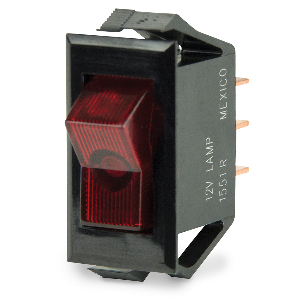 Illuminated SPST Rocker Switch - Red LED - 12V - OFF/ON