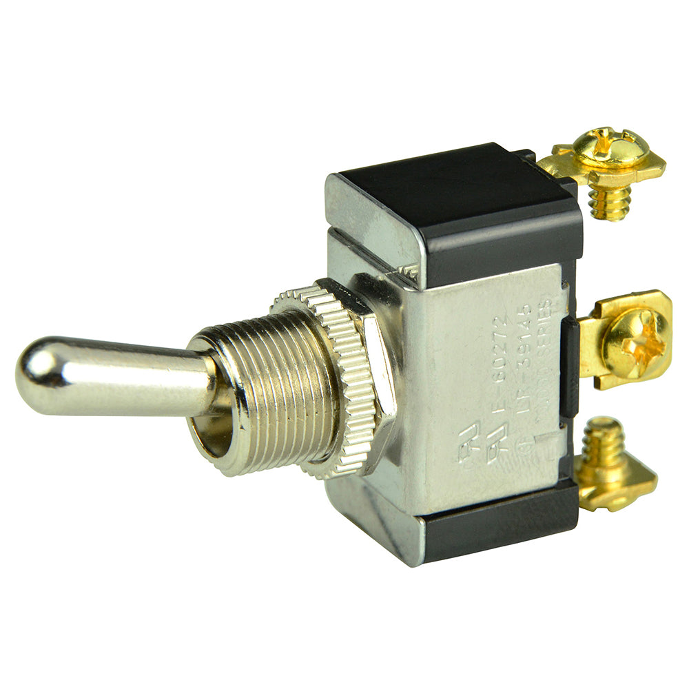 SPDT Chrome Plated Toggle Switch - ON/OFF/(ON)