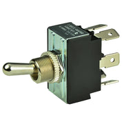 DPDT Chrome Plated Toggle Switch - ON/OFF/(ON)