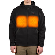 Men's Heated Hoodie, Up to 8 hours Time, Zipper Closure, Black, Size 3XL