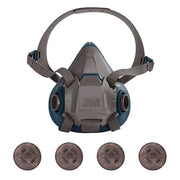 Half Mask Respirator Kit:  Includes 4 Filters, Nuisance Organic Vapor/P100, 6000 Series, Size L
