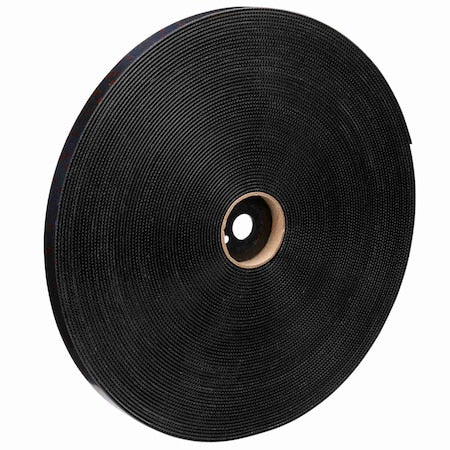 Reclosable Fastener, Acrylic, 50 yd, 1 in W, Black