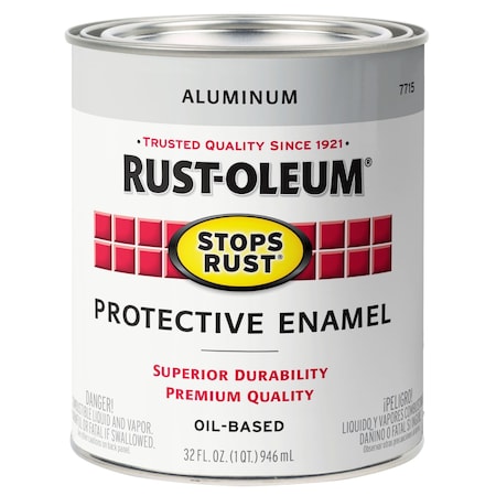 Rust Prevenative Paint, Metallic, Metallic Aluminum, 1 qt.