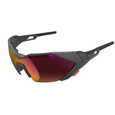 Type-E, Safety Glasses, Anti-Fog & Anti-Scratch, Fire Mirror Lens, Gray Frame, Full-Frame