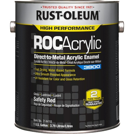Acrylic Enamel Coating,Safety Red,1 gal.