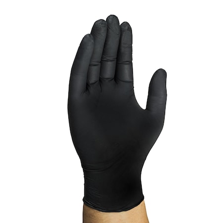 D15, Disposable Gloves, 6 mil Palm, Nitrile, Powder-Free, M (9), 100 PK, Black