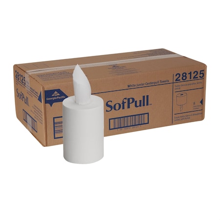 Sofpull Center Pull Paper Towels, 1 Ply, 275 Sheets, 160 ft, White, 8 PK