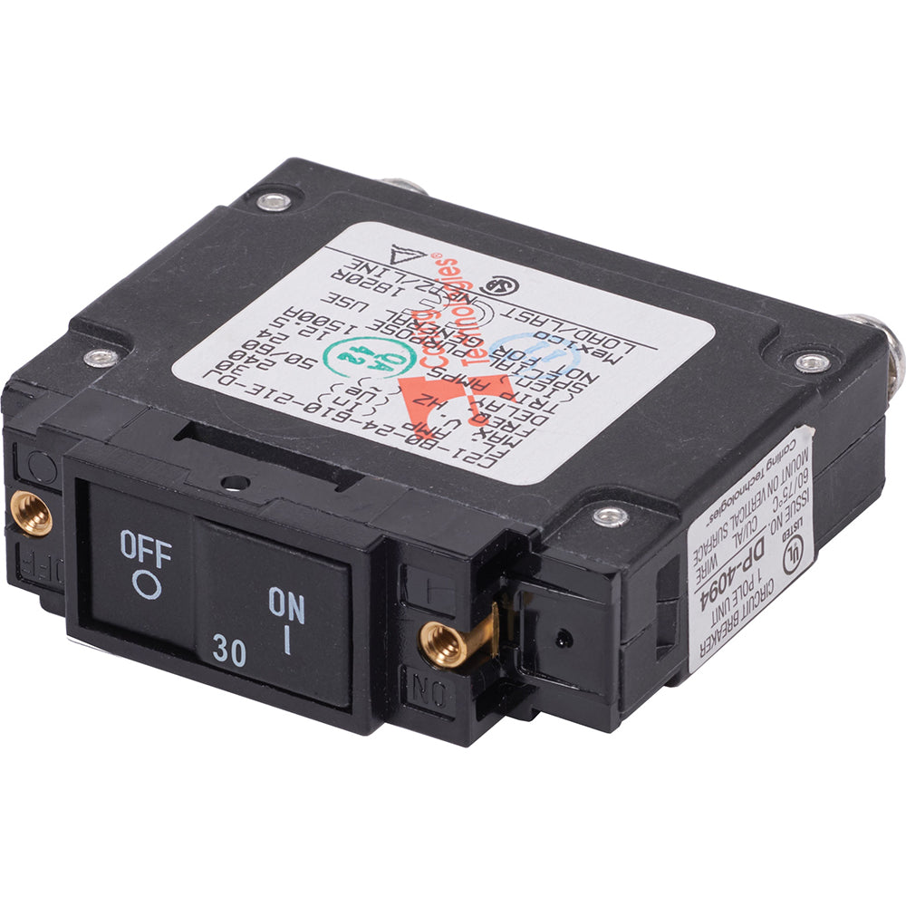 7458 UL-489 Circuit Breaker - 30A Flat Rocker