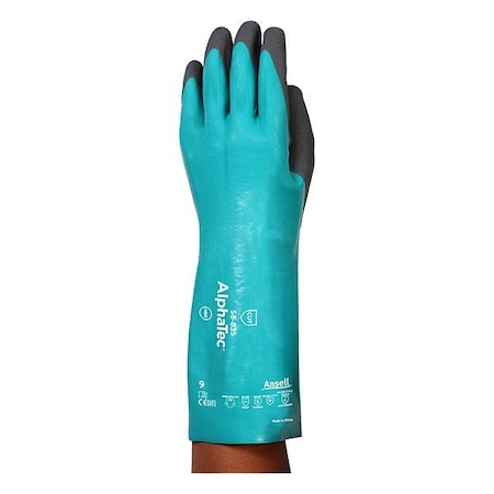 AlphaTec(R) 58-835 Chemical-Resistant Gloves, Nitrile, 13 3/4 in L, Not Applicable, Gray, 1 PR