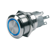 Push-Button Switch 12V Latching On/Off - Blue LED