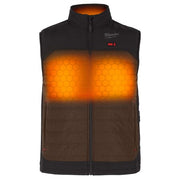 Axis Heated Vest, Polyester, 2 to 8 hours Heating Time, 3 Heat Settings, Brown, L