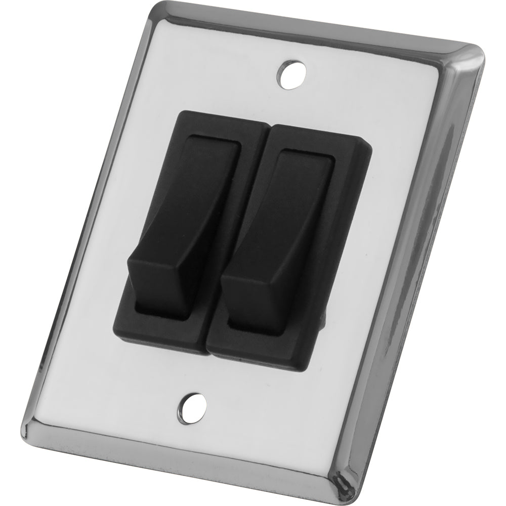 Double Gang Wall Switch - Stainless Steel