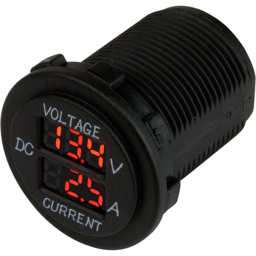 Round Voltage & Amp Meter - 6V-30V & 0 Amp - 10 Amp Meter