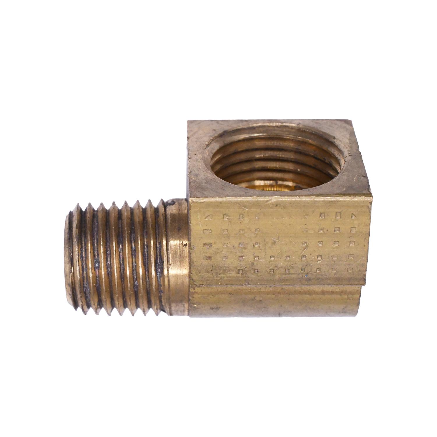 Brass 90 Degree Inverted Flare 3/8" To Male Pipe 1/4" Adapter