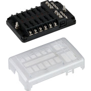 Blade Style LED Indicator Fuse Block w/Negative Bus Bar - 12 Circuit