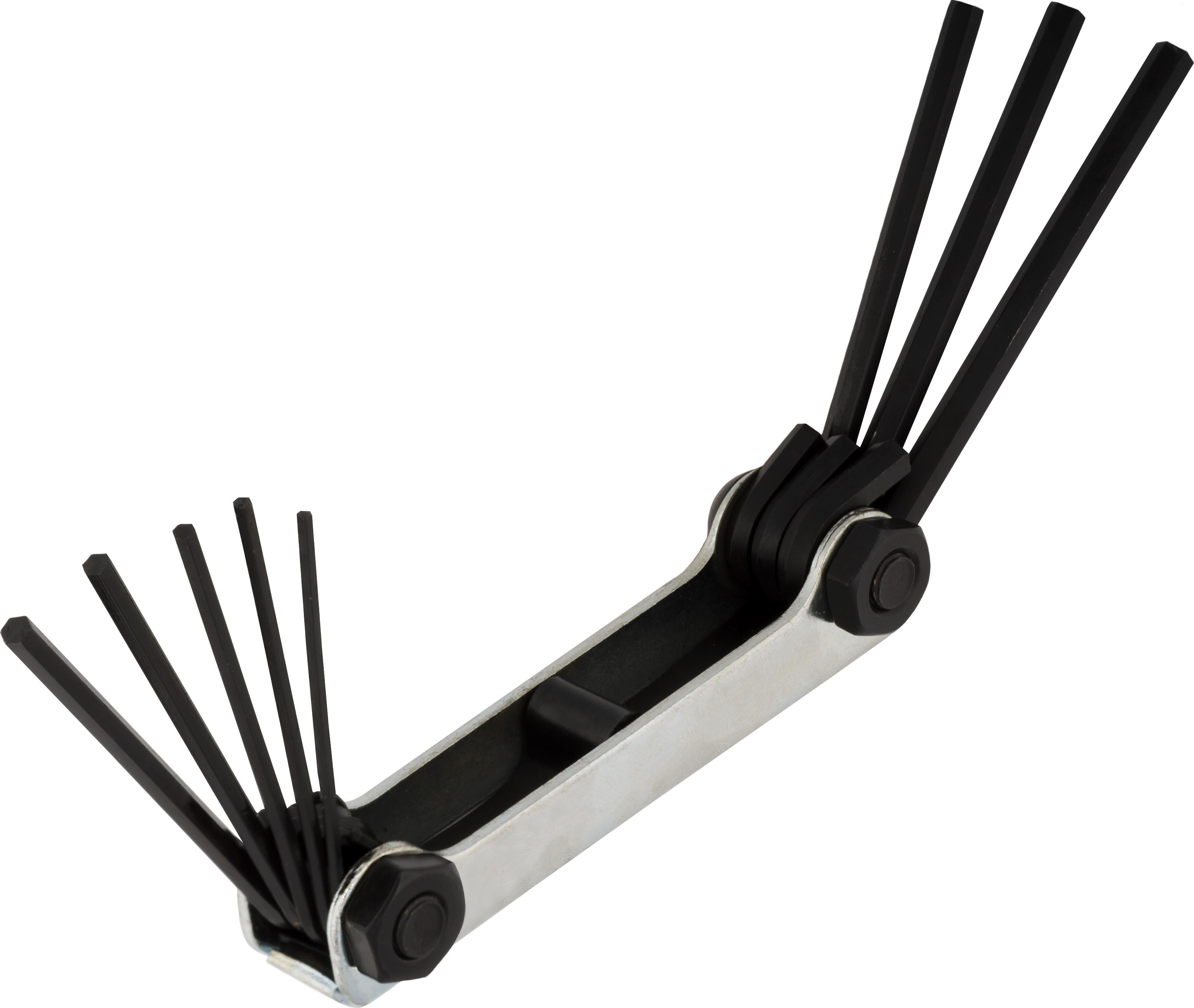 Fold Up Hex Key Set, Large - Extra Long 3/16" Through 3/8" 5 Keys
