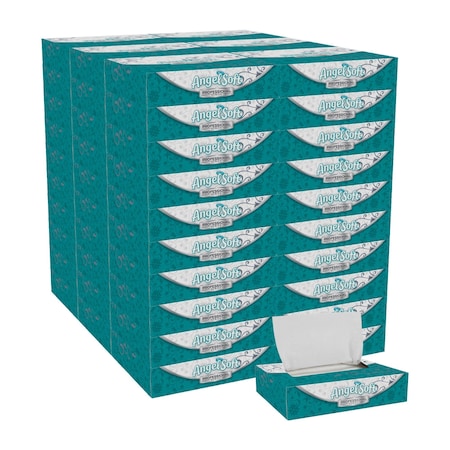Facial Tissue. Angel Soft Professional Series, 2 Ply, 5 1/2 in x 7 1/4 in, 50 Sheets/Box, 60 Pack
