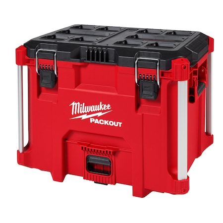 PACKOUT XL Tool Box, Impact-Resistant, Polymer, Black/Red, 22 in W x 16 in D x 19 in H