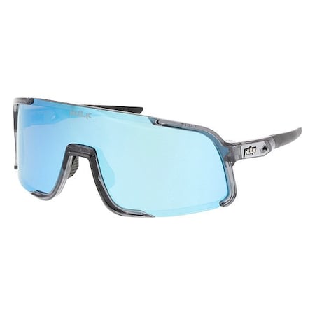 Hulk HK4, Safety Glasses, MAX3 Polarized, Cayman Blue Mirror Lens, Crystal Gray Frame, Full-Frame