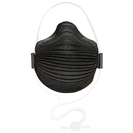 Disposable Respirator, N95, AirWave Series, Adj. SmartStrap, Black Dura-Mesh Shell, M/L, PK 10