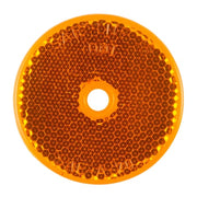 Reflector, Screw-On, Yellow, Round, Dia 2 In